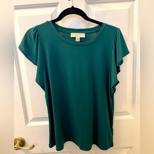 Emerald Green Michael Kors short sleeve blouse, Medium